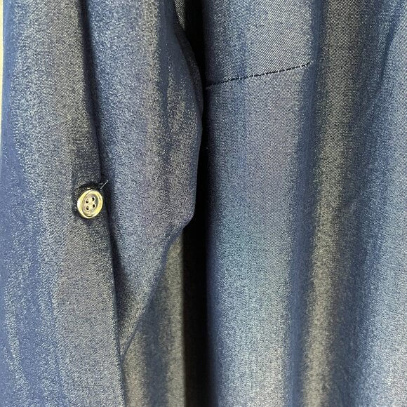 Mlle Gabrielle Navy Blue Shirt Dress, Silver studs and buttons, XL - Picture 6 of 9